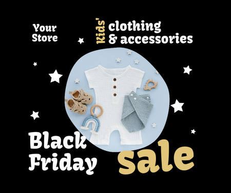 Black Friday Sale with Stylish Outfit Facebook Design Template