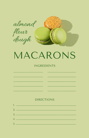 Plantilla de diseño de macarrones deliciosos pasos de cocina Recipe Card 