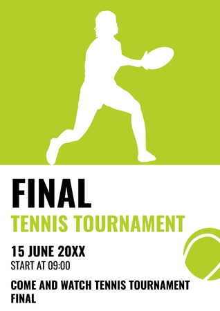 Final Tenis Turnuvası Duyurusu Poster Tasarım Şablonu