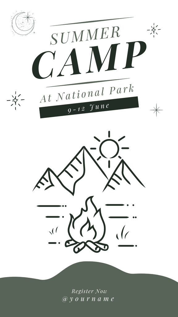 Summer Camp in National Park Instagram Story Šablona návrhu