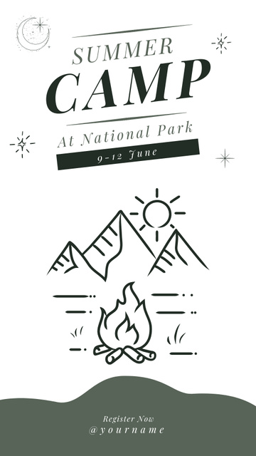 Summer Camp in National Park Instagram Story – шаблон для дизайну