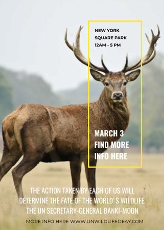 Designvorlage Eco Event announcement with Wild Deer für Invitation