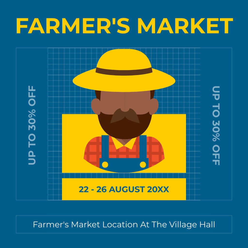 Get Your Discount at Farmer's Market Instagram AD – шаблон для дизайну