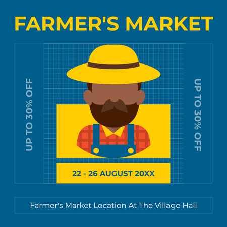 Get Your Discount at Farmer's Market Instagram AD Design Template