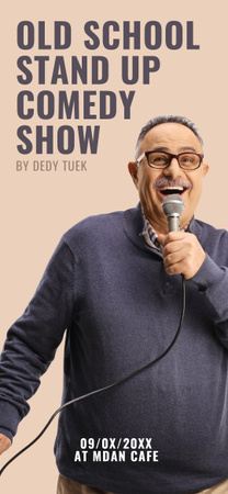 Ad of Old School Stand-up Comedy Show Snapchat Geofilter Design Template