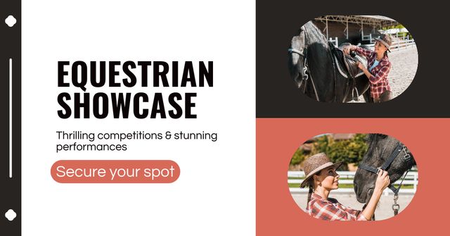 Spectacular Showcase and Equestrian Competition Facebook AD Modelo de Design