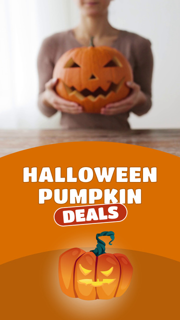 Plantilla de diseño de Best Halloween Pumpkins At Reduced Price Offer Instagram Video Story 