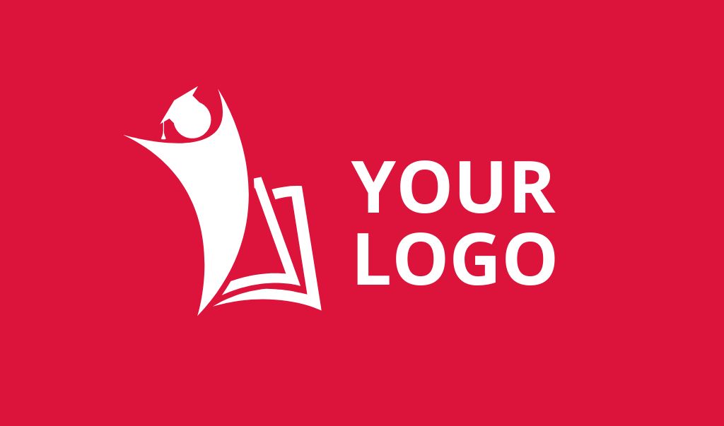 Red Ad of Tutor Services Offer Business card Modelo de Design
