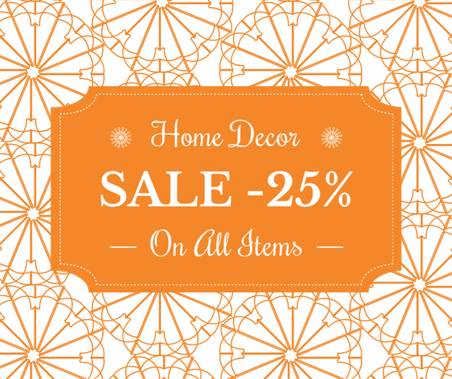 Home decor sale ad with floral texture Facebook Πρότυπο σχεδίασης