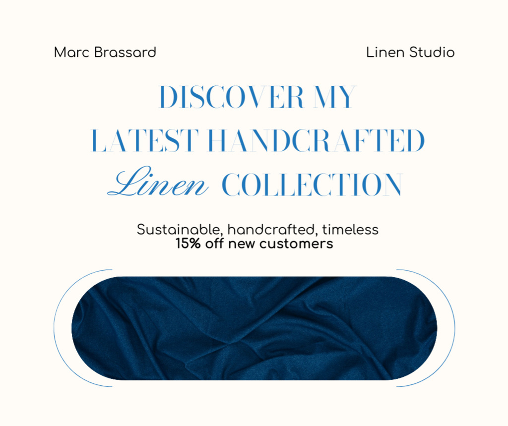 Modèle de visuel Offer Discounts on Handmade Craft Linen - Facebook