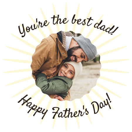 Father Hugs Happy Child Instagram Design Template