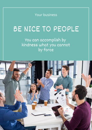 Plantilla de diseño de Phrase about Being Nice to People Poster 