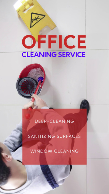 Office Cleaning Service With Options And Mop TikTok Video Šablona návrhu