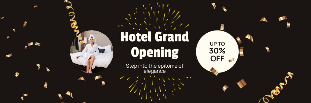 Spectacular Hotel Grand Opening With Discounts Email header Šablona návrhu