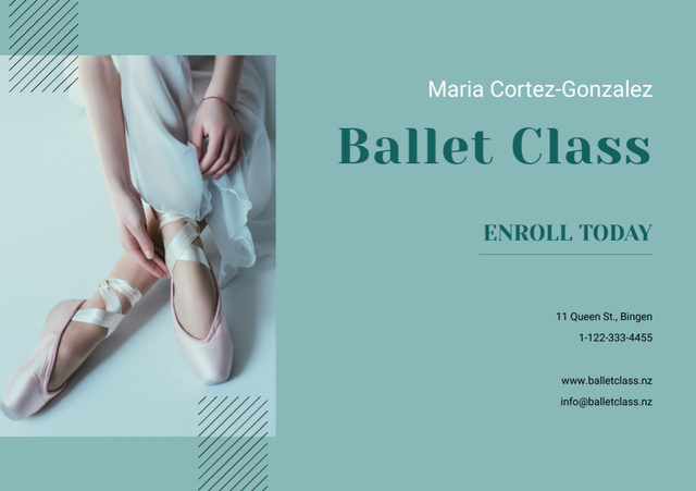 Ballerina Legs in Pointe Shoes Flyer A5 Horizontalデザインテンプレート