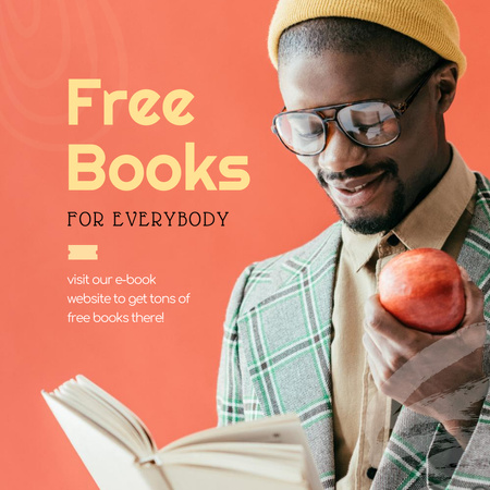 Modèle de visuel Promotion gratuite du site Web d'ebooks - Instagram