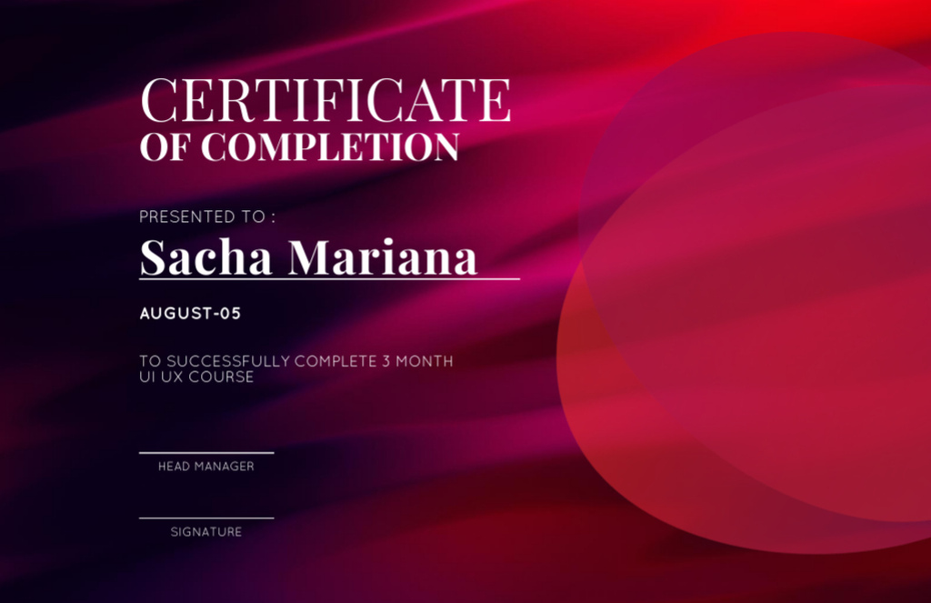 Certificate of Achievement Certificate 5.5x8.5in tervezősablon