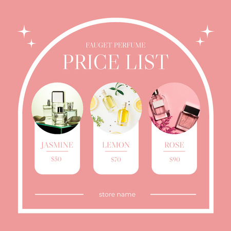 Lista de Preços de Novas Fragrâncias Instagram Modelo de Design