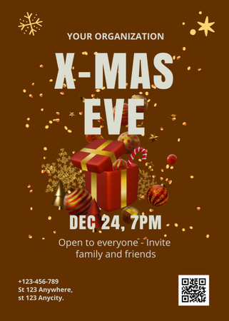 Modèle de visuel Christmas Night Party for Family and Friends - Invitation