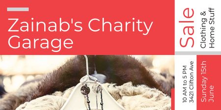 Charity Garage Sale Announcement Twitterデザインテンプレート