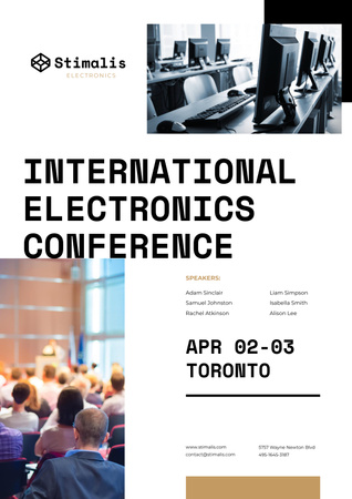Plantilla de diseño de Anuncio de evento de conferencia de electrónica Poster 