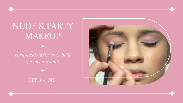 Nude And Party Makeup For Elegant Look With Discount Full HD video Design Template