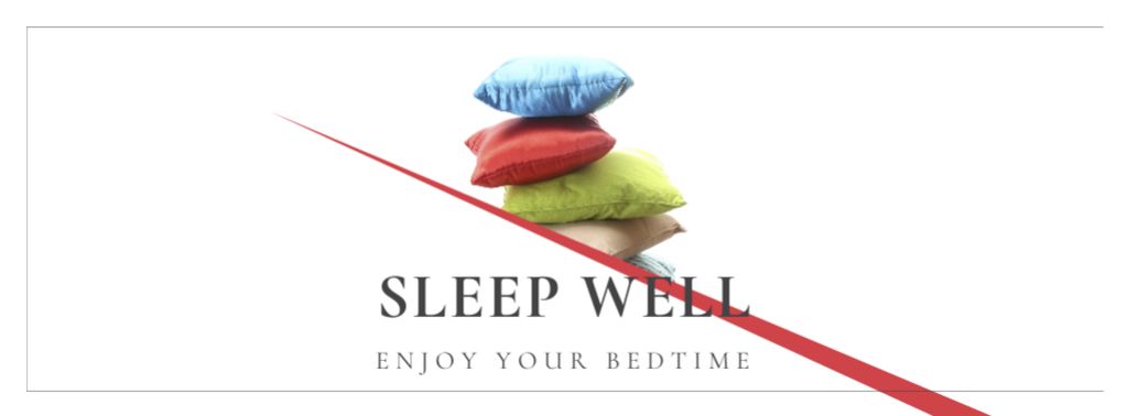 Home Textiles Ad with Colorful Pillows Facebook cover Modelo de Design