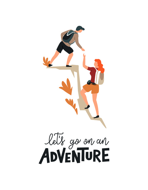 Designvorlage Phrase about Adventure with Tourists für T-Shirt