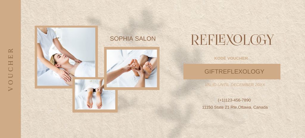 Foot Reflexology Massage Ad with Collage Coupon 3.75x8.25in Design Template