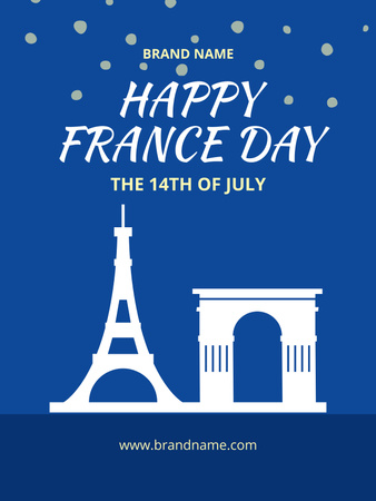 Happy France Day Poster US Design Template