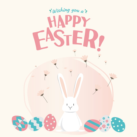 Greetings on Easter Day in Pastel Colours Instagram Design Template