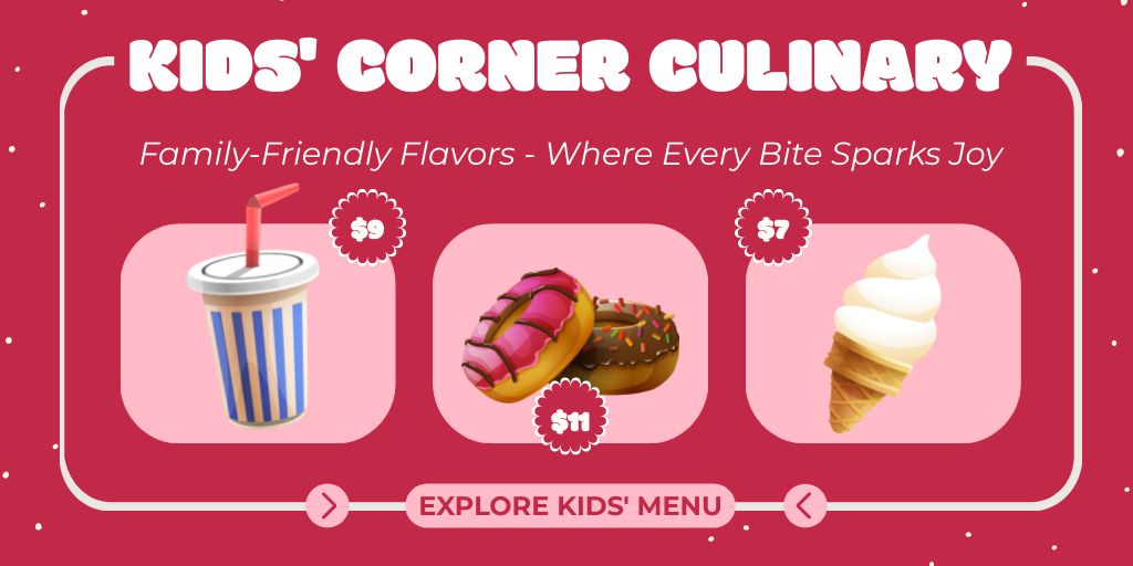Ad of Kids' Corner Culinary Twitter Πρότυπο σχεδίασης