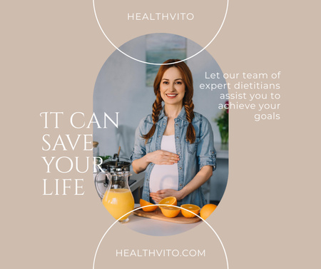 Dietitian Services for Pregnant Facebook Design Template