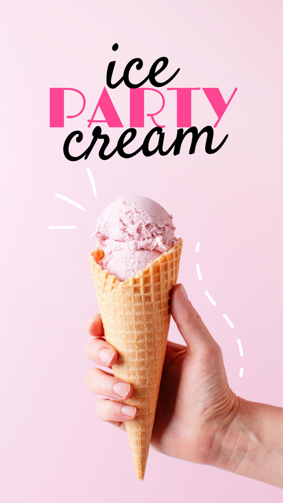 Ice Cream Party Announcement Instagram Story Tasarım Şablonu