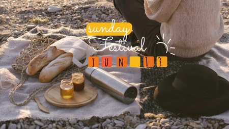Picnic at Sunset beach FB event cover Design Template