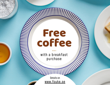 Template di design Ottieni caffè gratuito per colazione Flyer 8.5x11in Horizontal