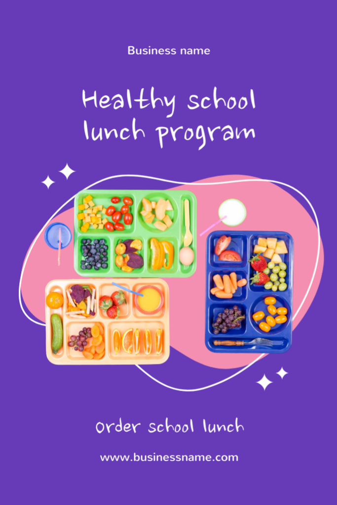 Appetizing School Food Offer Online Flyer 4x6in Πρότυπο σχεδίασης