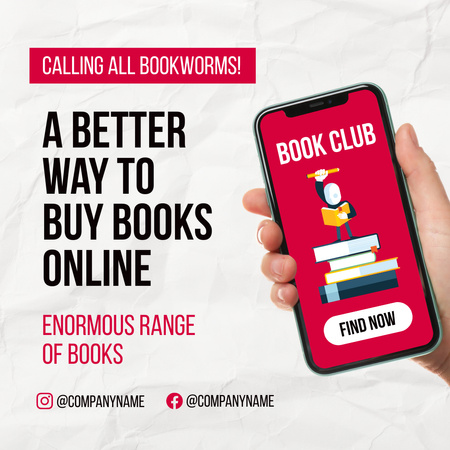 Designvorlage A better way to buy books online für Instagram