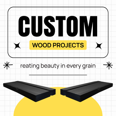 Creative Carpentry And Wood Projects Service Offer Animated Post Design Template