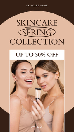 Modèle de visuel Skincare Spring Sale Announcement - Instagram Story