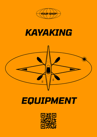 Kayaking Equipment Sale Offer Postcard A6 Vertical Tasarım Şablonu