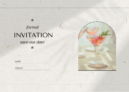 Wedding Day Announcement With Summer Cocktail 