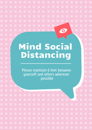 Modèle de visuel Sensibilisation à la distanciation sociale pendant la pandémie - Poster