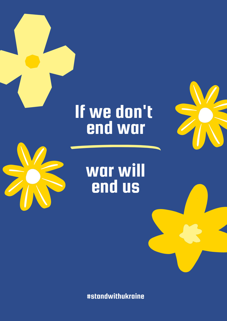 Template di design If we don't end War, War will end Us Poster