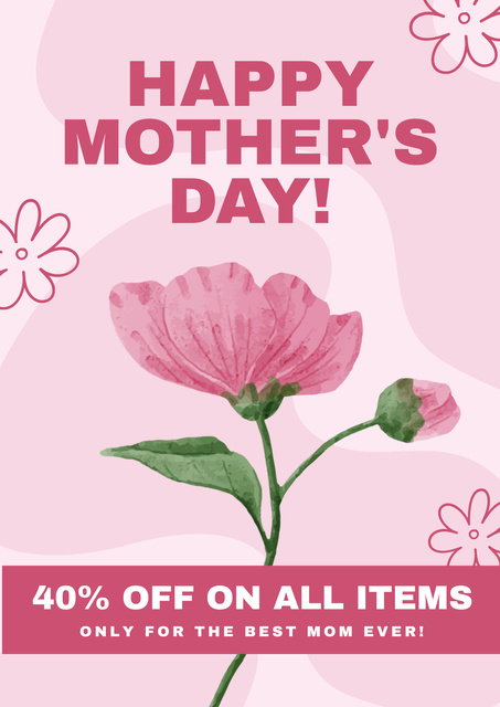 Plantilla de diseño de Mother's Day Special Discount Offer Poster 