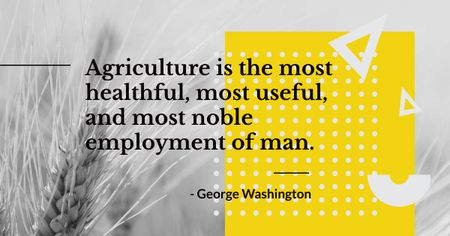 Agricultural quote with ear of wheat Facebook AD Design Template