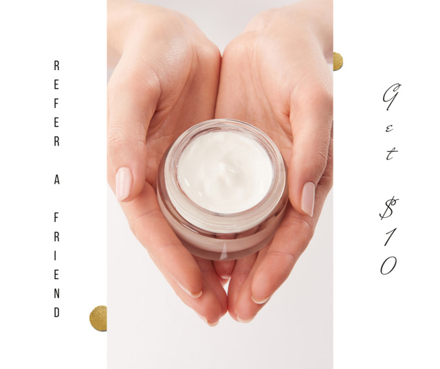 Skincare Product Sale with Cream in Bottles Facebook Šablona návrhu