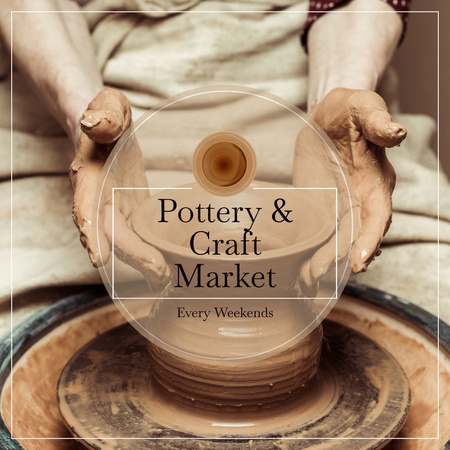 Platilla de diseño Pottery Market Announcement Instagram