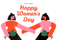 Women's Day Greeting with Women holding Hands