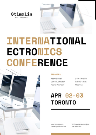 Electronics Conference Annoucement Poster Design Template